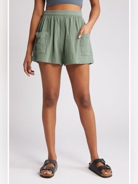 BP. by Nordstrom Cotton Gauze Cargo Short Green - Like New (Sizes XL & L)
